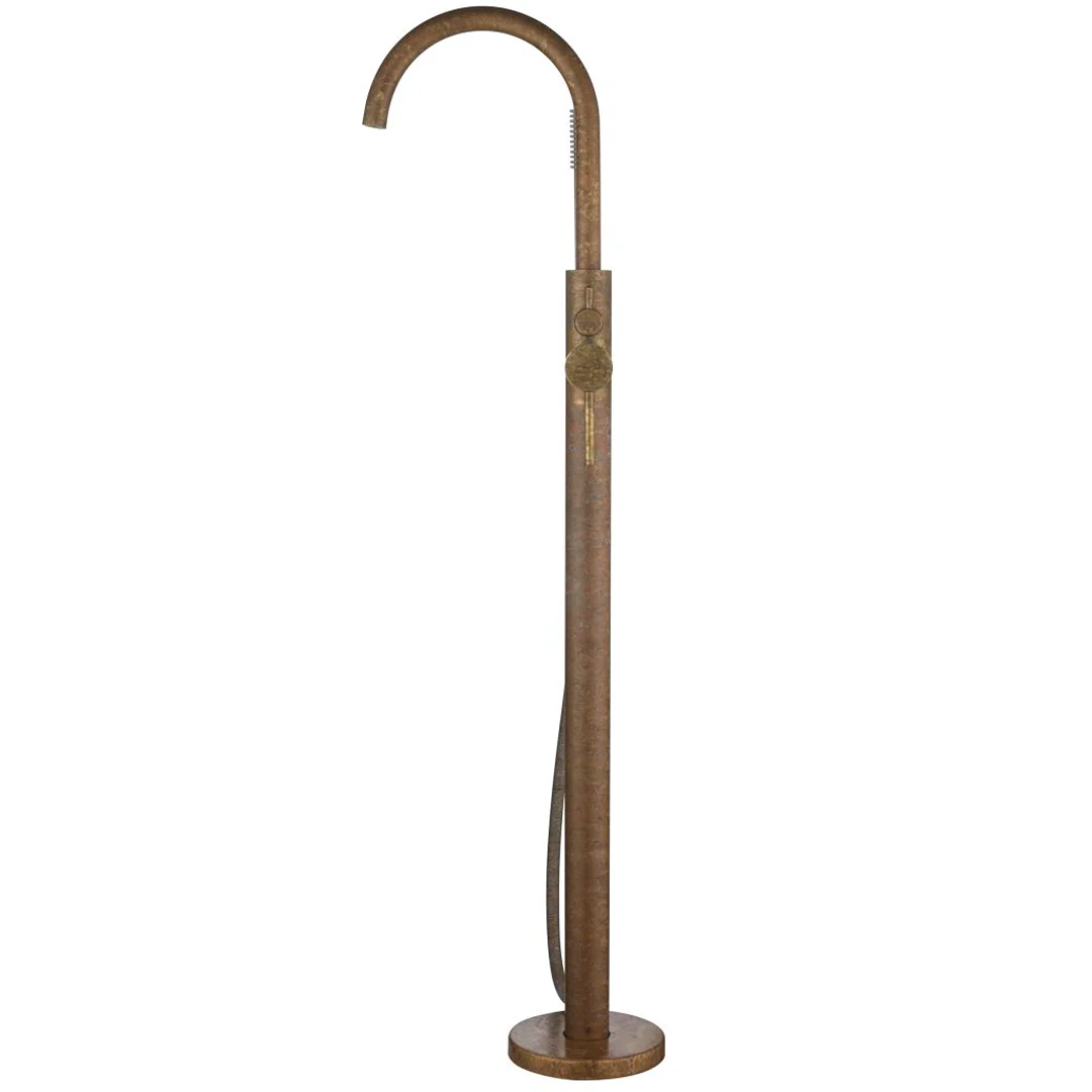Mica LVB Living Brass Freestanding Bath Mixer with Hand Shower - Image 4