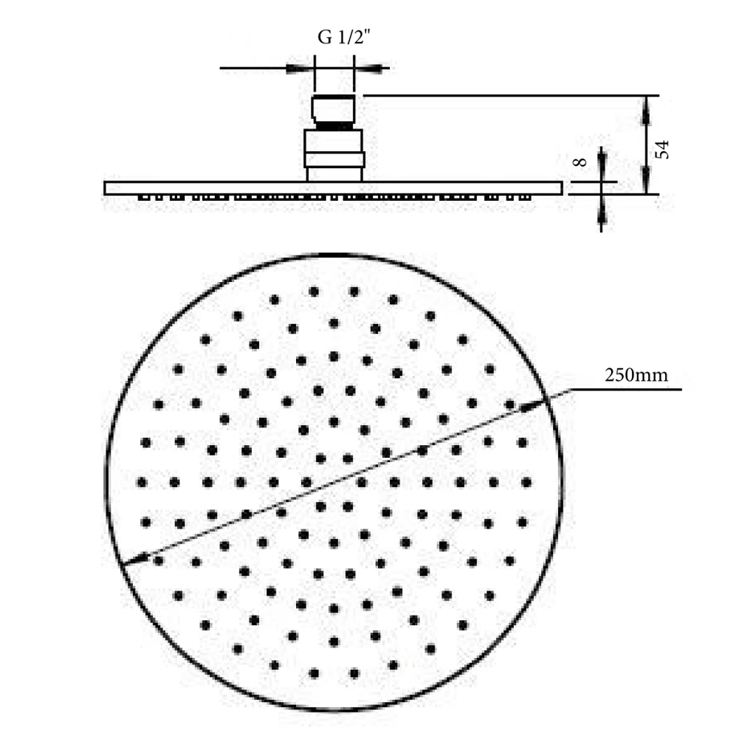 Mica LVB Living Brass Shower Head - 250mm - Image 4