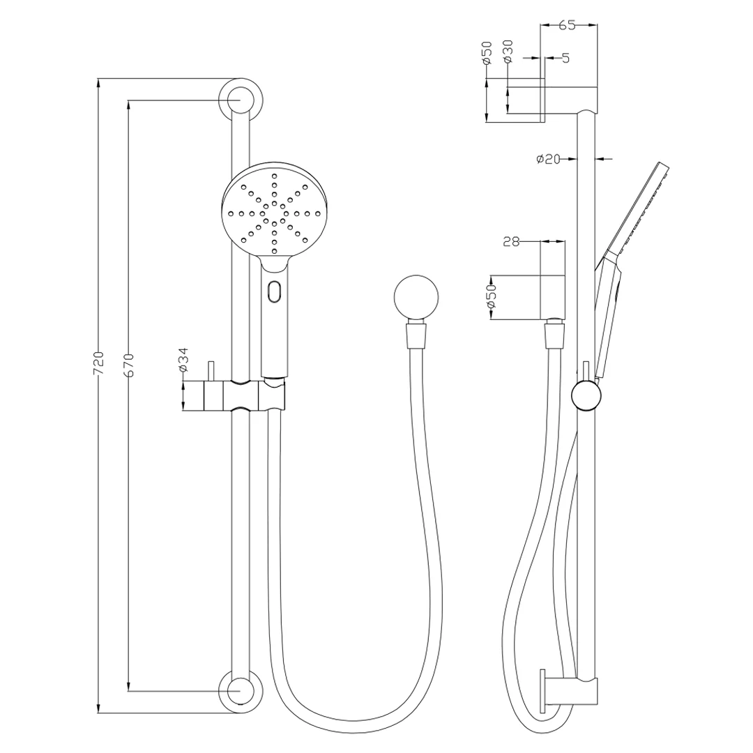 Mica LVB Living Brass Shower Rail - Image 4