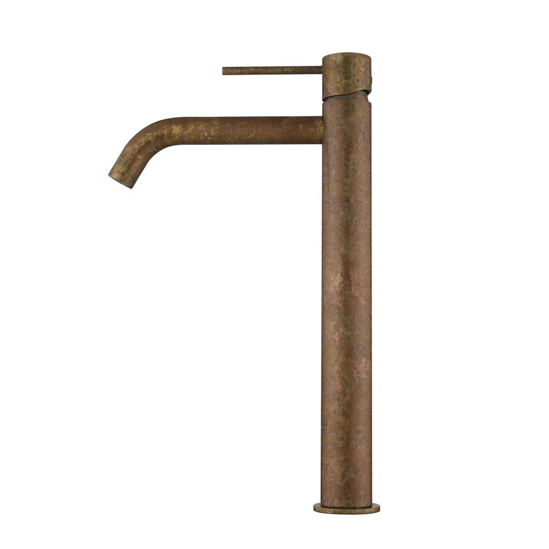 Mica LVB Living Brass Tall Basin Mixer - Curved Spout - Image 3