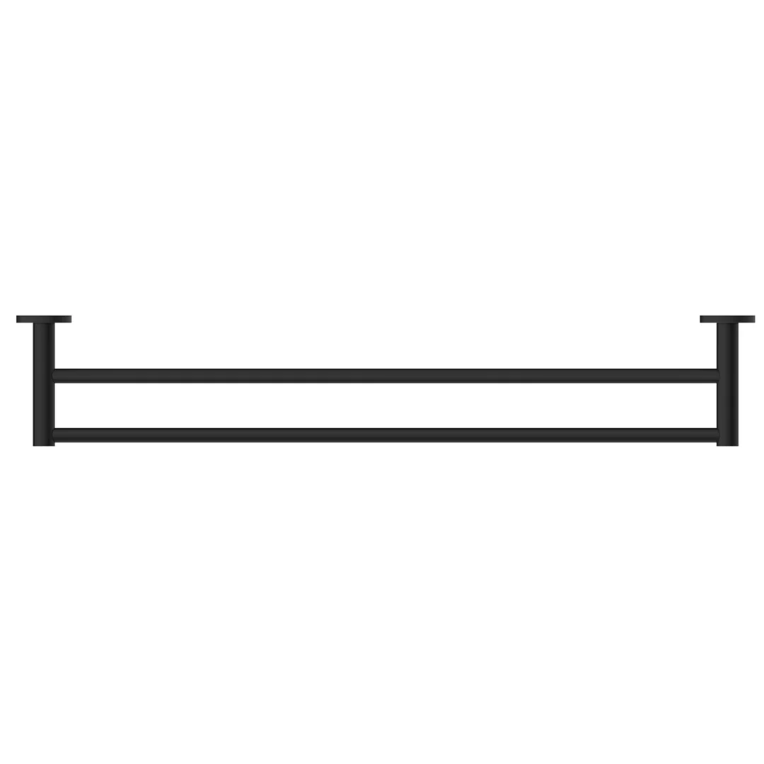 Mica Matte Black Double Towel Rail - 600mm - Image 2