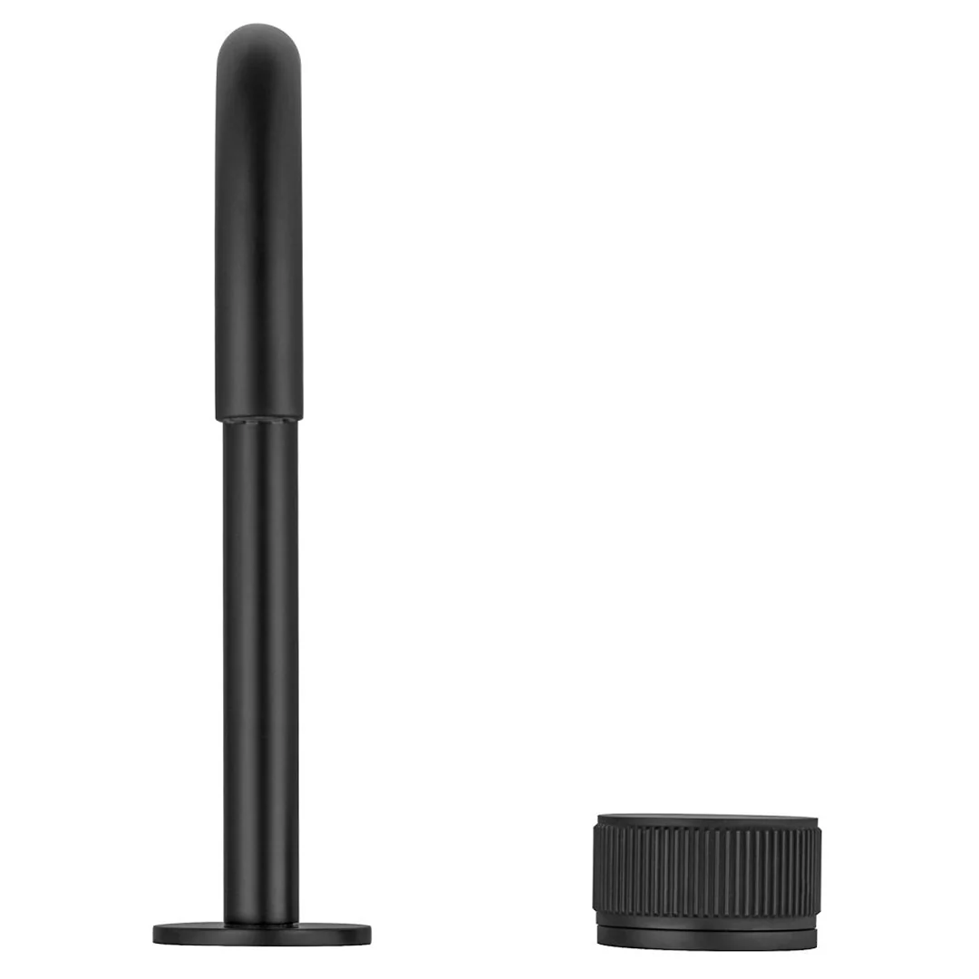 Mica Matte Black Fluted Gooseneck Hob Basin Mixer Set - Image 2