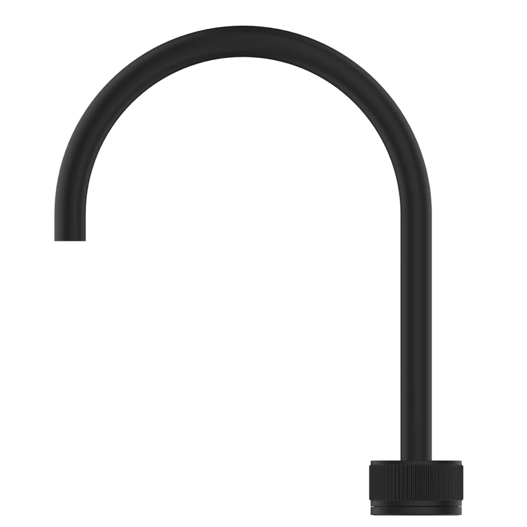 Mica Matte Black Fluted Gooseneck Hob Sink/Basin Mixer Set - Image 2