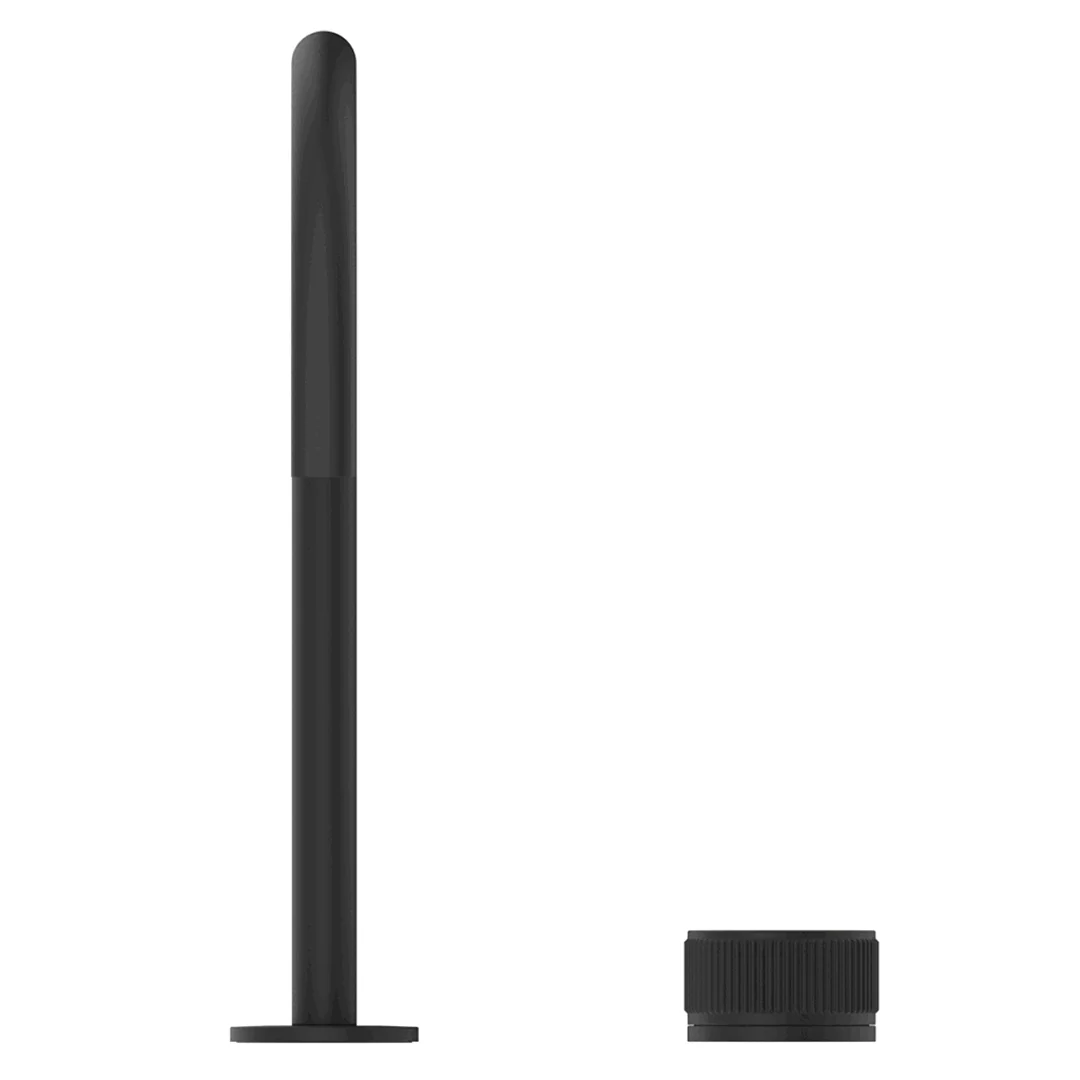 Mica Matte Black Fluted Gooseneck Hob Sink/Basin Mixer Set - Image 3