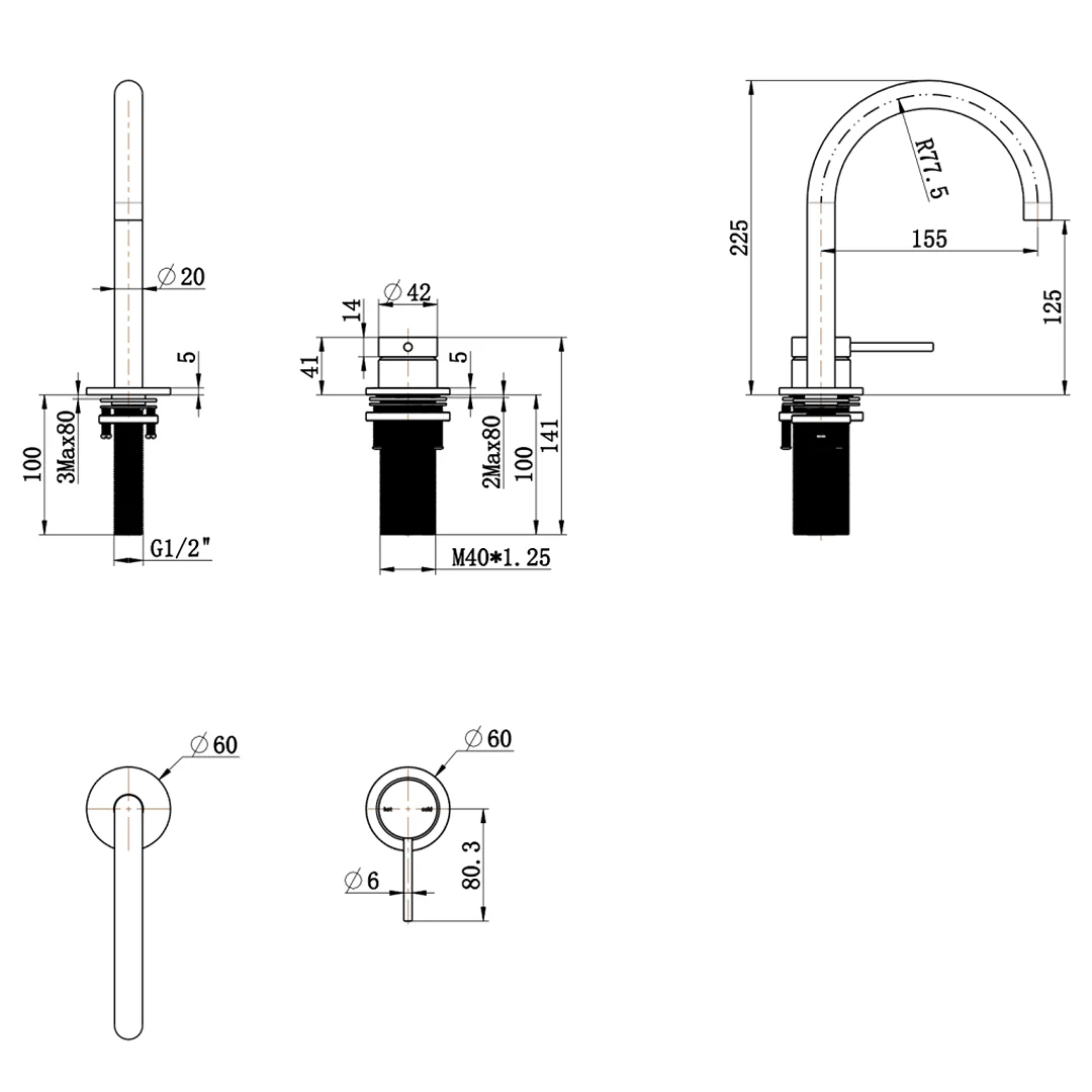 Mica Matte Black Gooseneck Hob Basin Mixer Set - Image 2