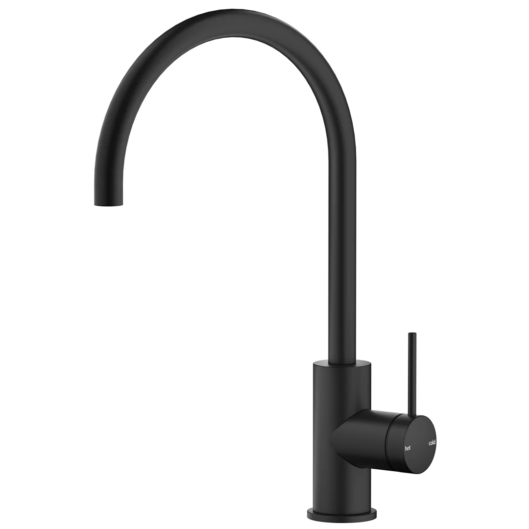Mica Matte Black Gooseneck Sink Mixer