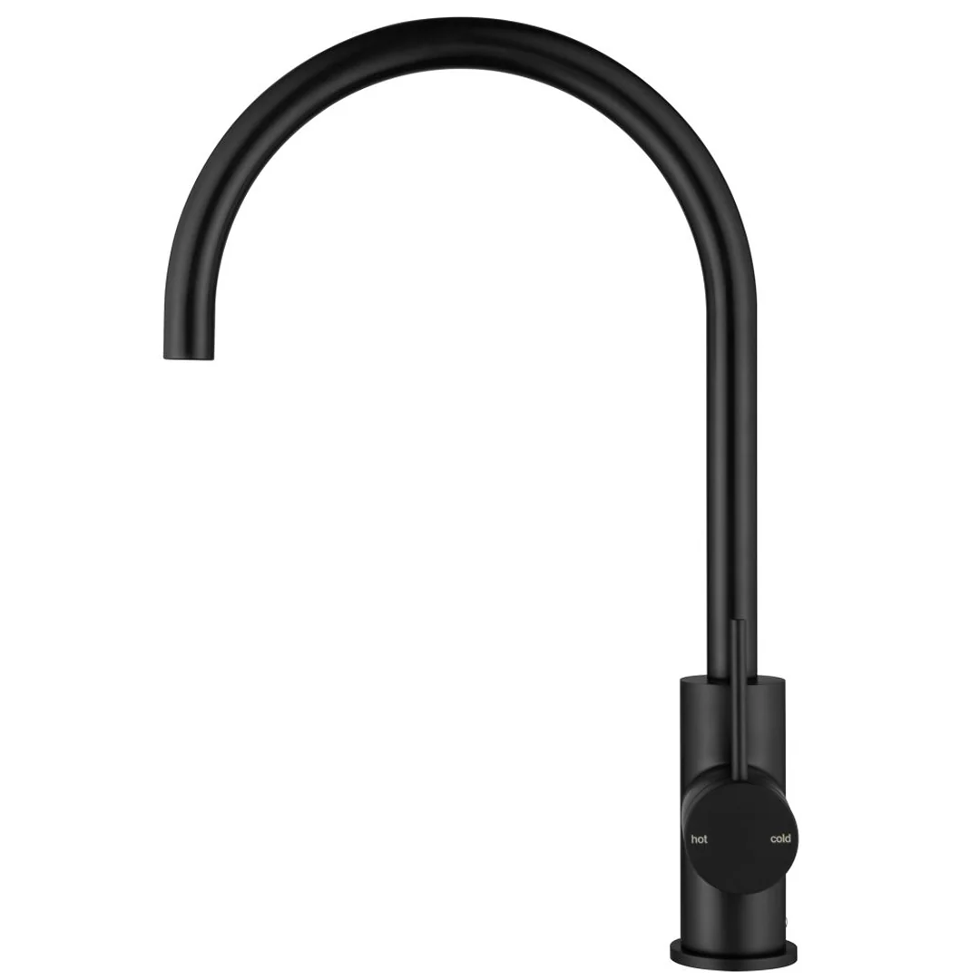 Mica Matte Black Gooseneck Sink Mixer - Image 2