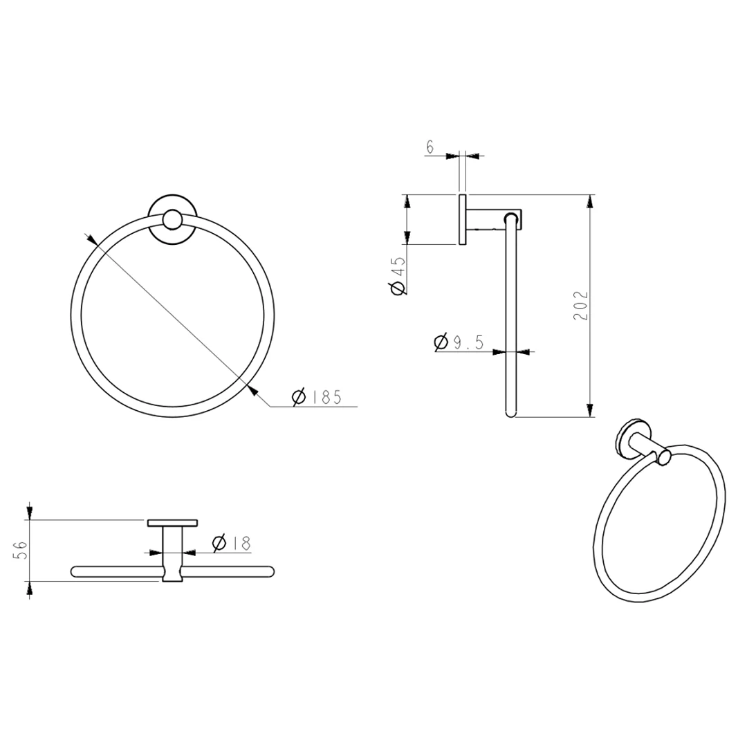 Mica Matte Black Hand Towel Ring - Image 4