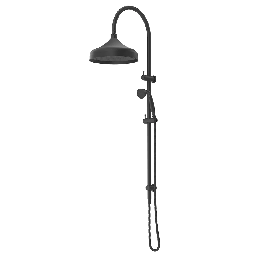 Mica Matte Black Heritage Dual Shower Rail