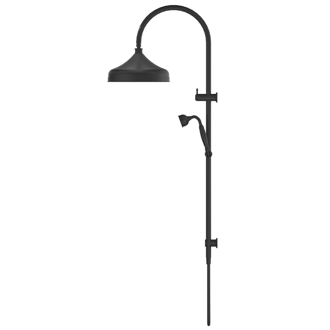 Mica Matte Black Heritage Dual Shower Rail - Image 3
