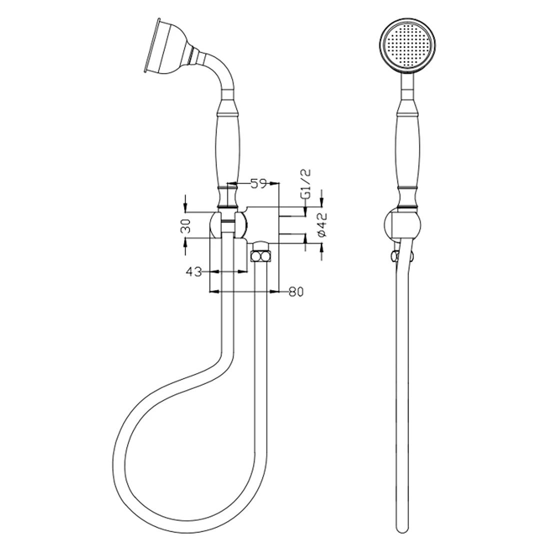 Mica Matte Black Heritage Hand Shower - Image 4
