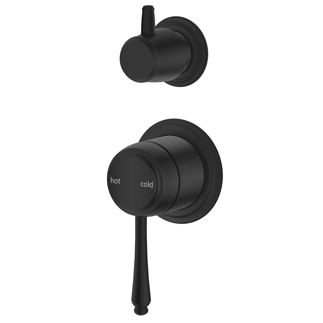 Mica Matte Black Heritage Shower Mixer Diverter - Trim Kit Only