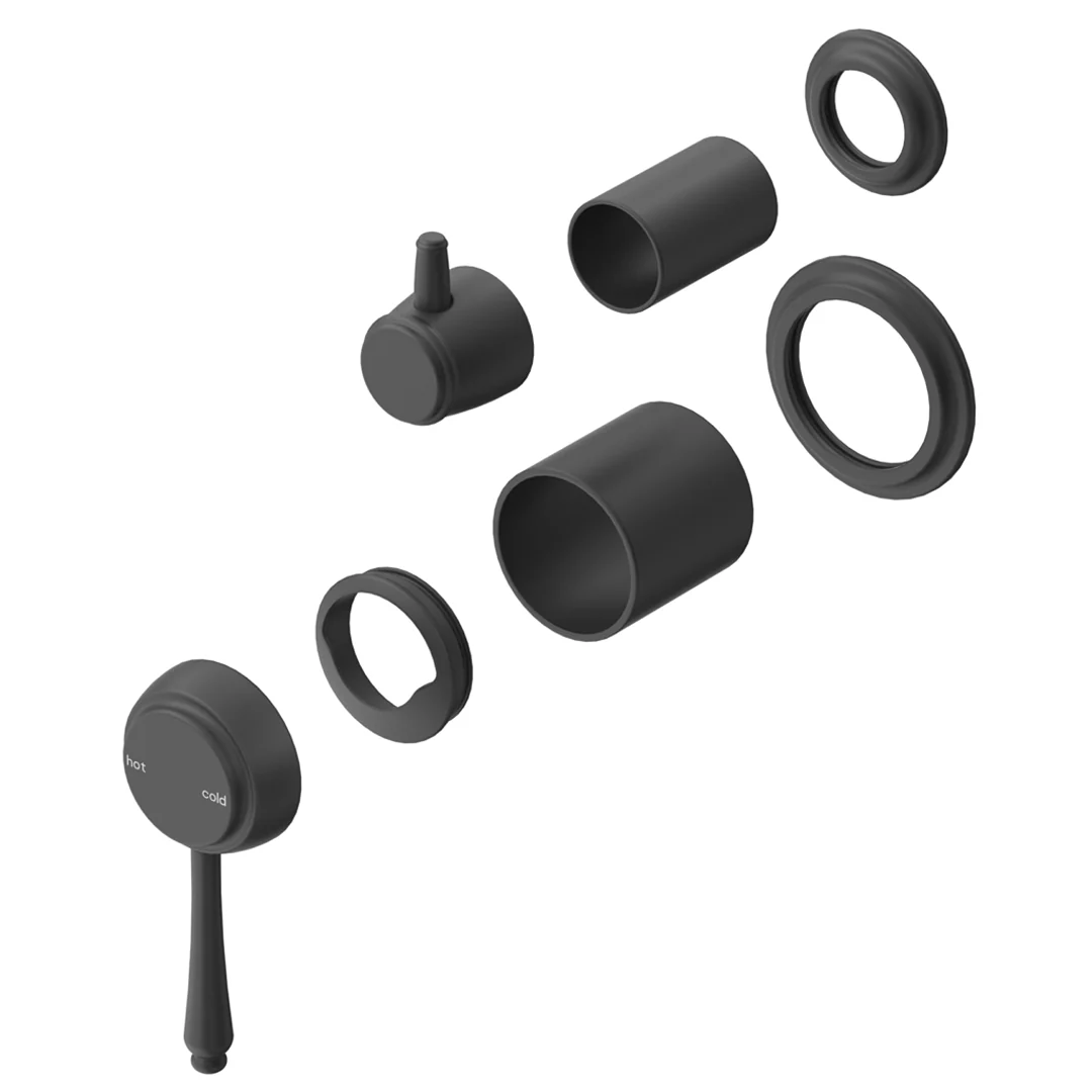 Mica Matte Black Heritage Shower Mixer Diverter - Trim Kit Only - Image 2