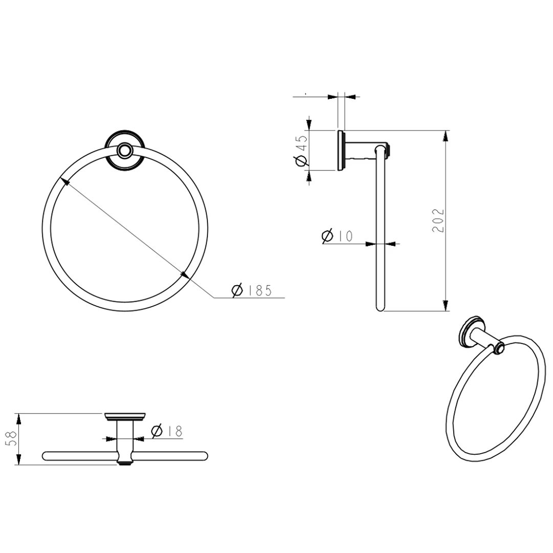 Mica Matte Black Heritage Towel Ring - Image 2