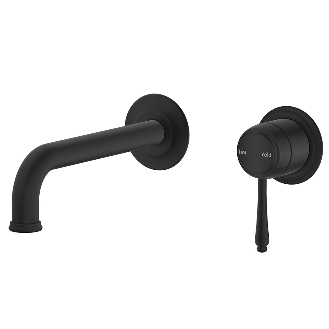 Mica Matte Black Heritage Wall-Spout Combo - TRIM KIT ONLY