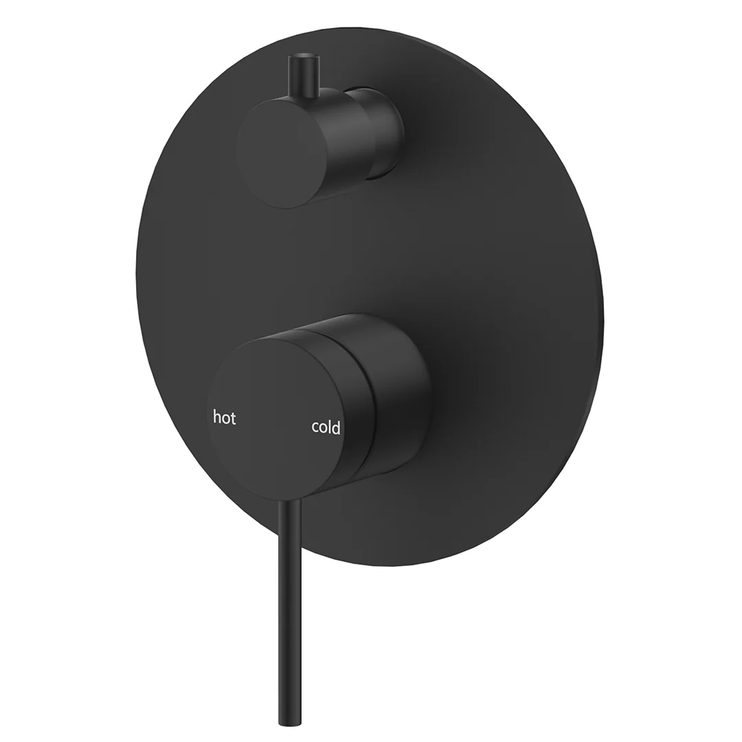 Mica Matte Black Shower Mixer Diverter - 1P - Trim Kit Only
