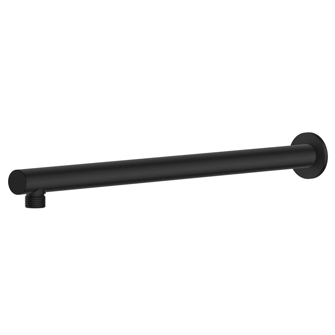 Mica Matte Black Wall Shower Arm - 450mm - Straight