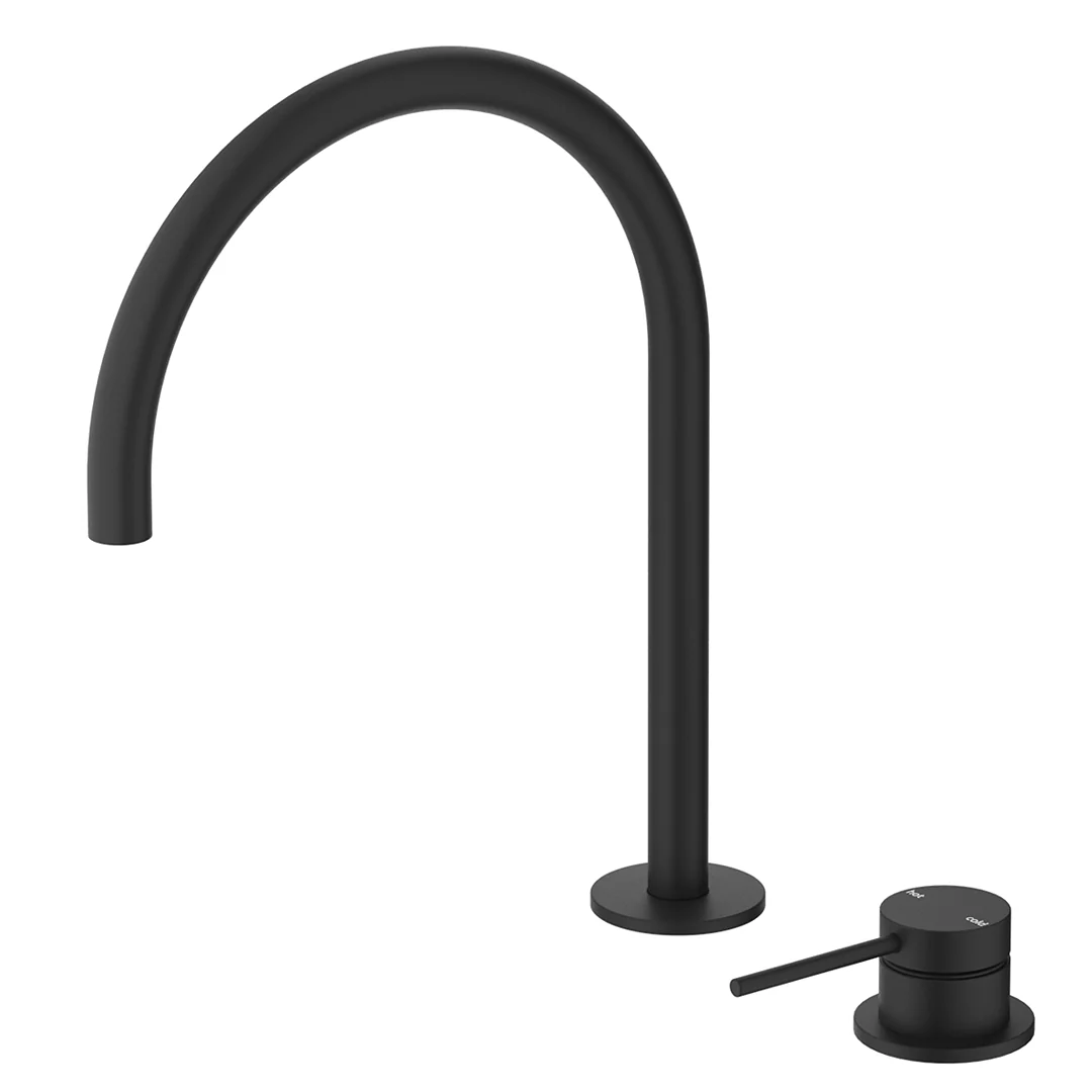 Mica Matte BlackGooseneck Hob Sink/Basin Mixer Set