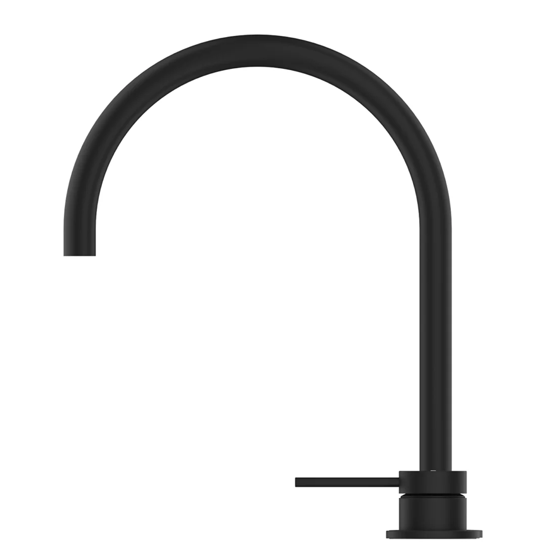 Mica Matte BlackGooseneck Hob Sink/Basin Mixer Set - Image 2