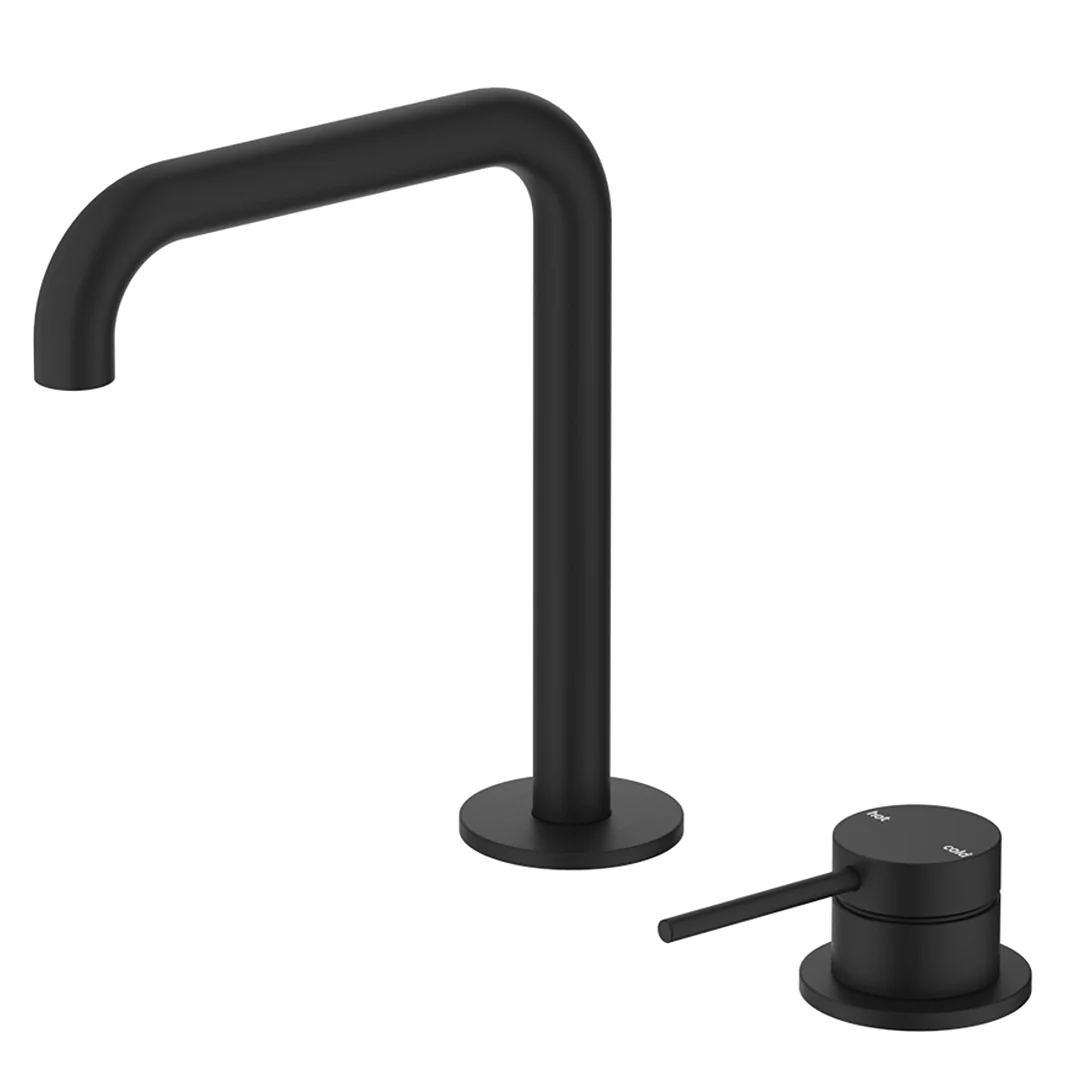 Mica Matte BlackSoft-Square Hob Basin Mixer Set