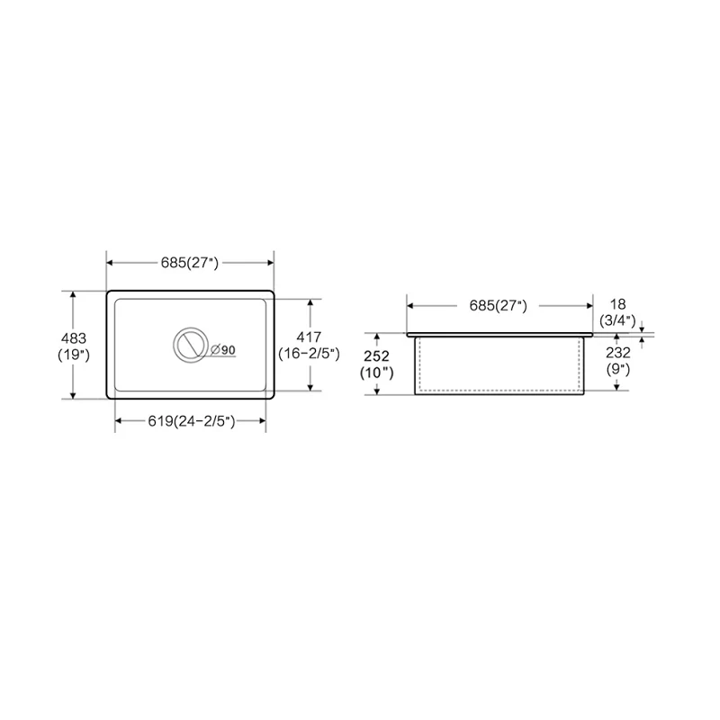 Middleton Matte Black 685 Butler Kitchen & Laundry Sink - Image 2