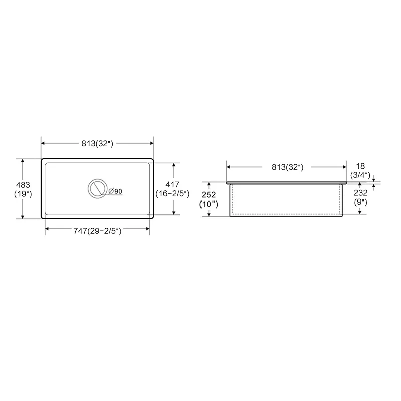 Middleton Matte Black 813 Butler Kitchen & Laundry Sink - Image 2