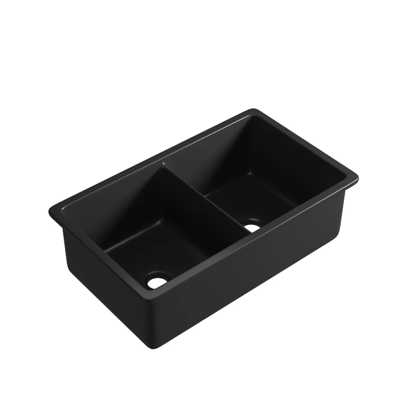 Middleton Matte Black 813 Double Bowl Butler Kitchen Sink