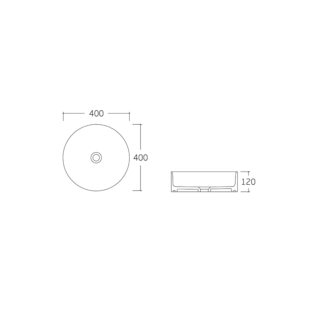 Mila 400 Gloss White Round Above Counter Basin - Image 3