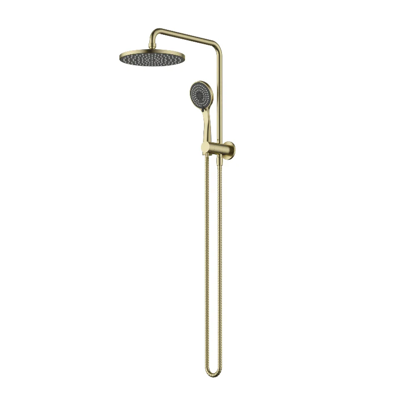 Mirage Brushed Gold Round Multifunction Shower Rail