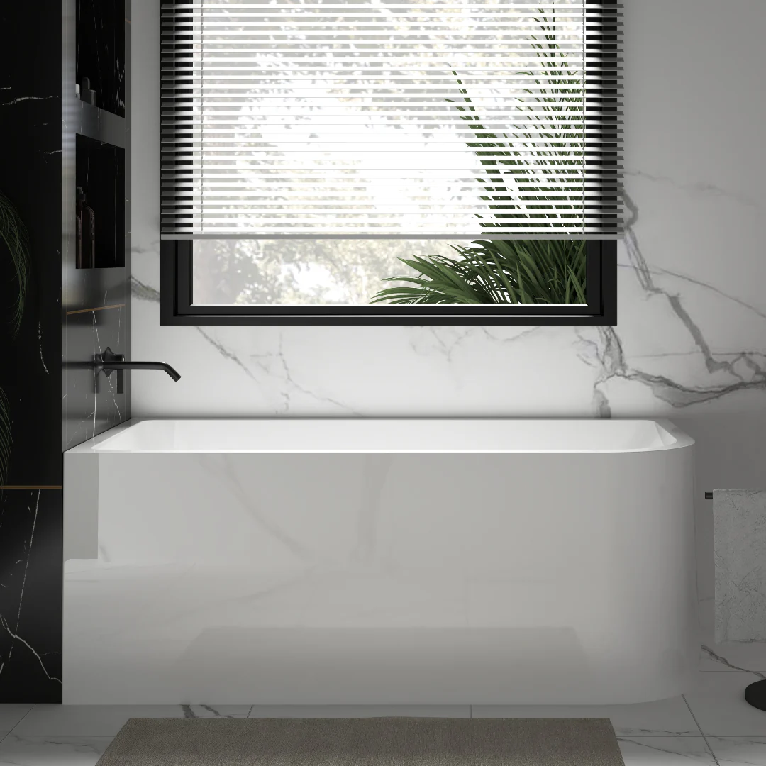 Modra 1500 Gloss White Left Corner Fit Freestanding Bath Tub