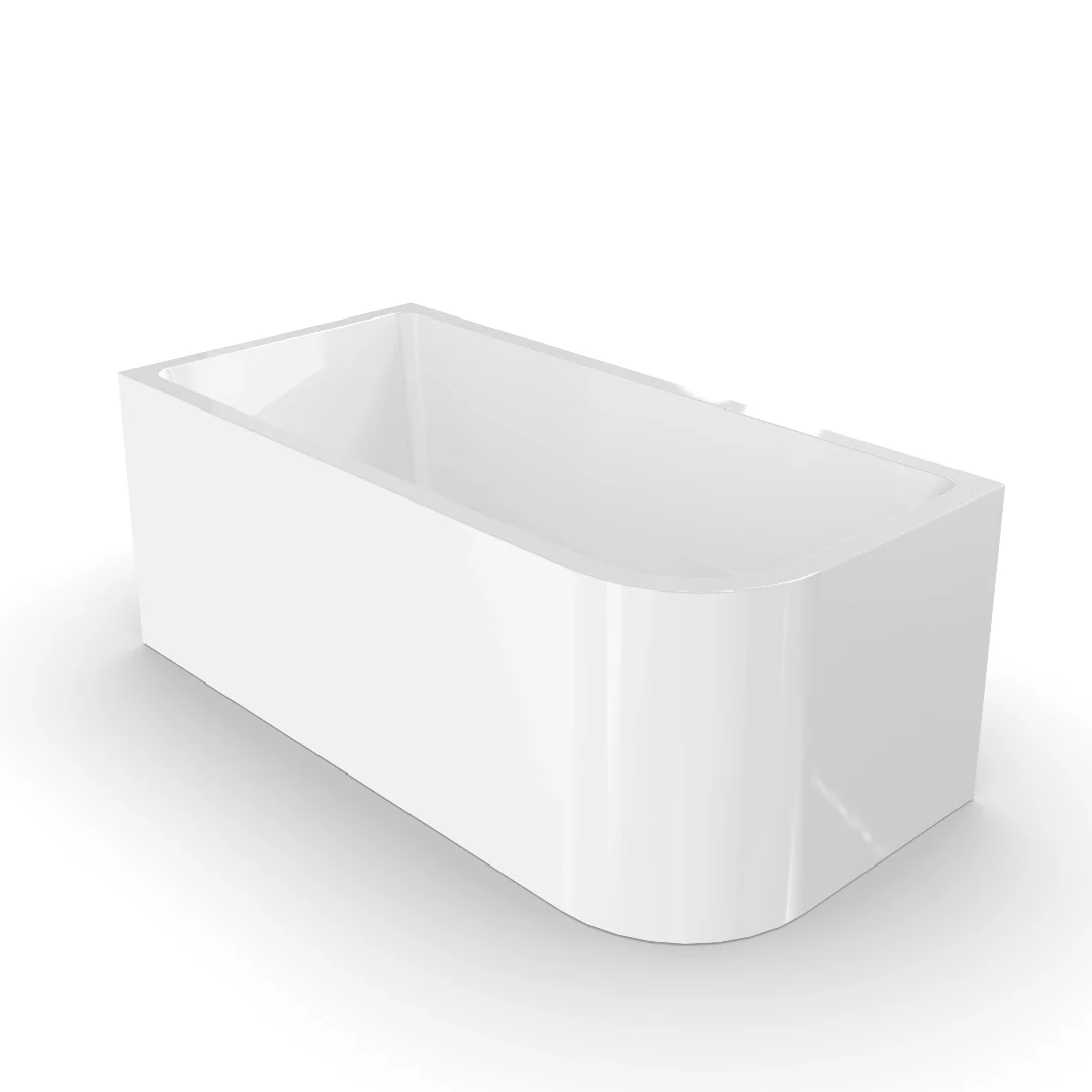 Modra 1500 Gloss White Left Corner Fit Freestanding Bath Tub - Image 2