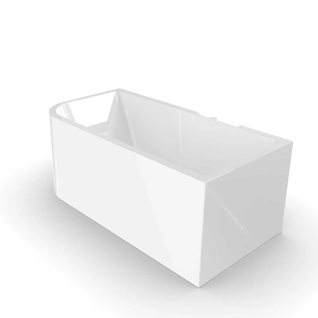 Modra 1500 Gloss White Right Corner Fit Freestanding Bath Tub - Image 2