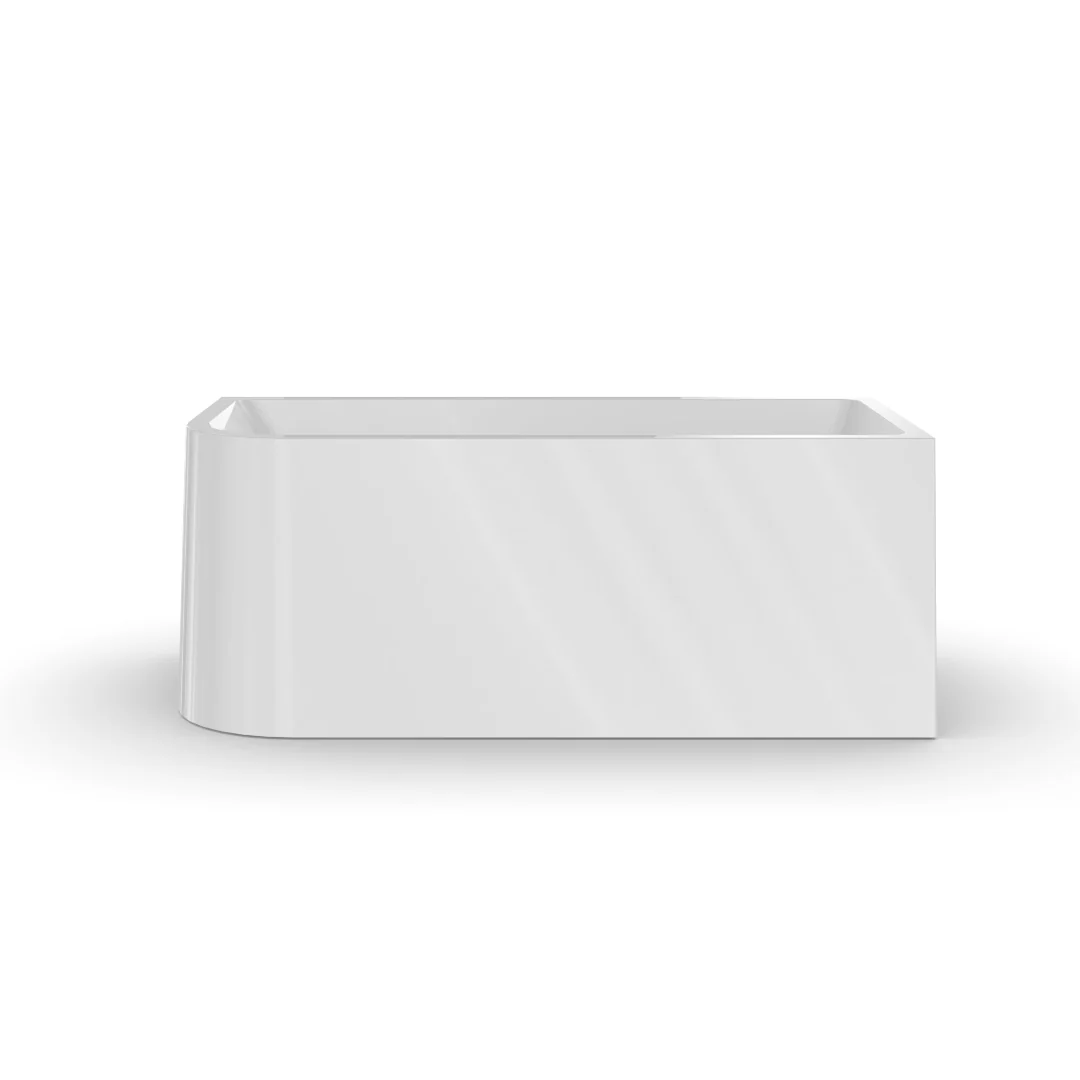 Modra 1500 Gloss White Right Corner Fit Freestanding Bath Tub - Image 4