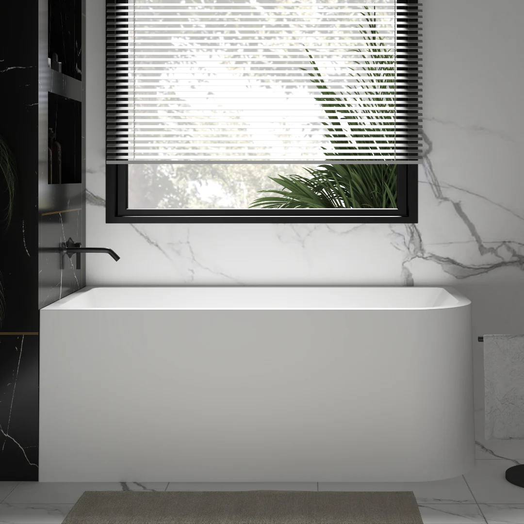 Modra 1500 Matte White Left Corner Fit Freestanding Bath Tub