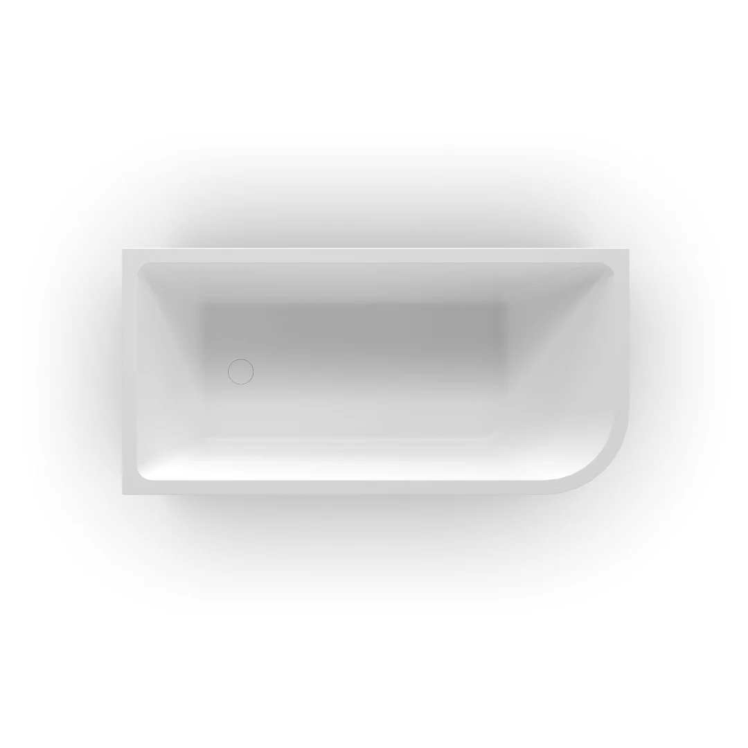 Modra 1500 Matte White Left Corner Fit Freestanding Bath Tub - Image 2