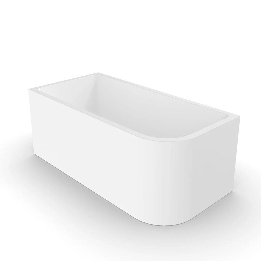 Modra 1500 Matte White Left Corner Fit Freestanding Bath Tub - Image 3