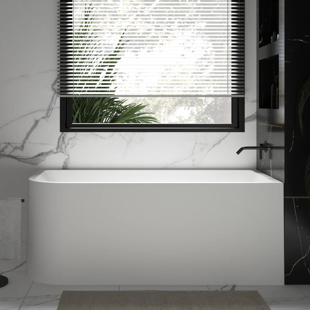 Modra 1500 Matte White Right Corner Fit Freestanding Bath Tub