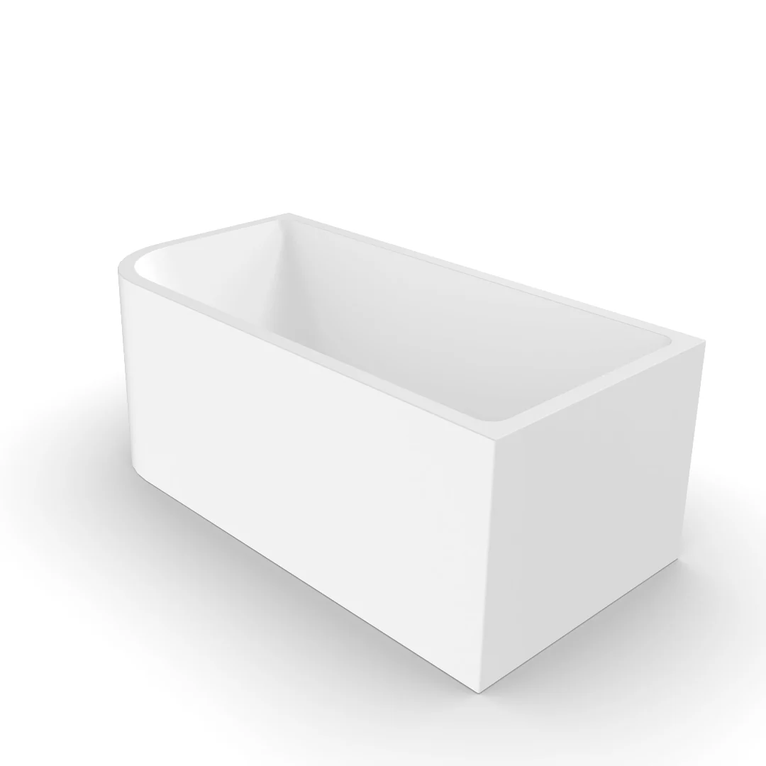 Modra 1500 Matte White Right Corner Fit Freestanding Bath Tub - Image 3