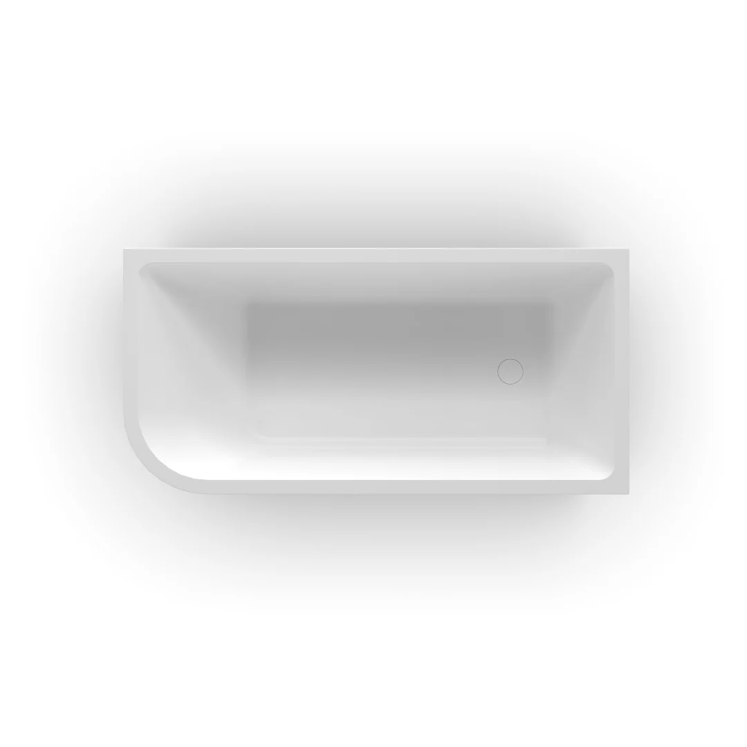 Modra 1500 Matte White Right Corner Fit Freestanding Bath Tub - Image 4