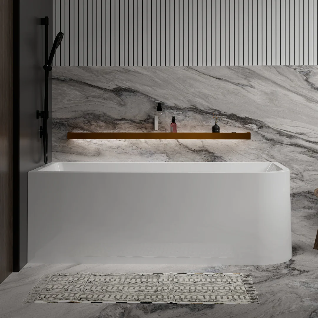 Modra 1700 Gloss White Left Corner Fit Freestanding Bath Tub