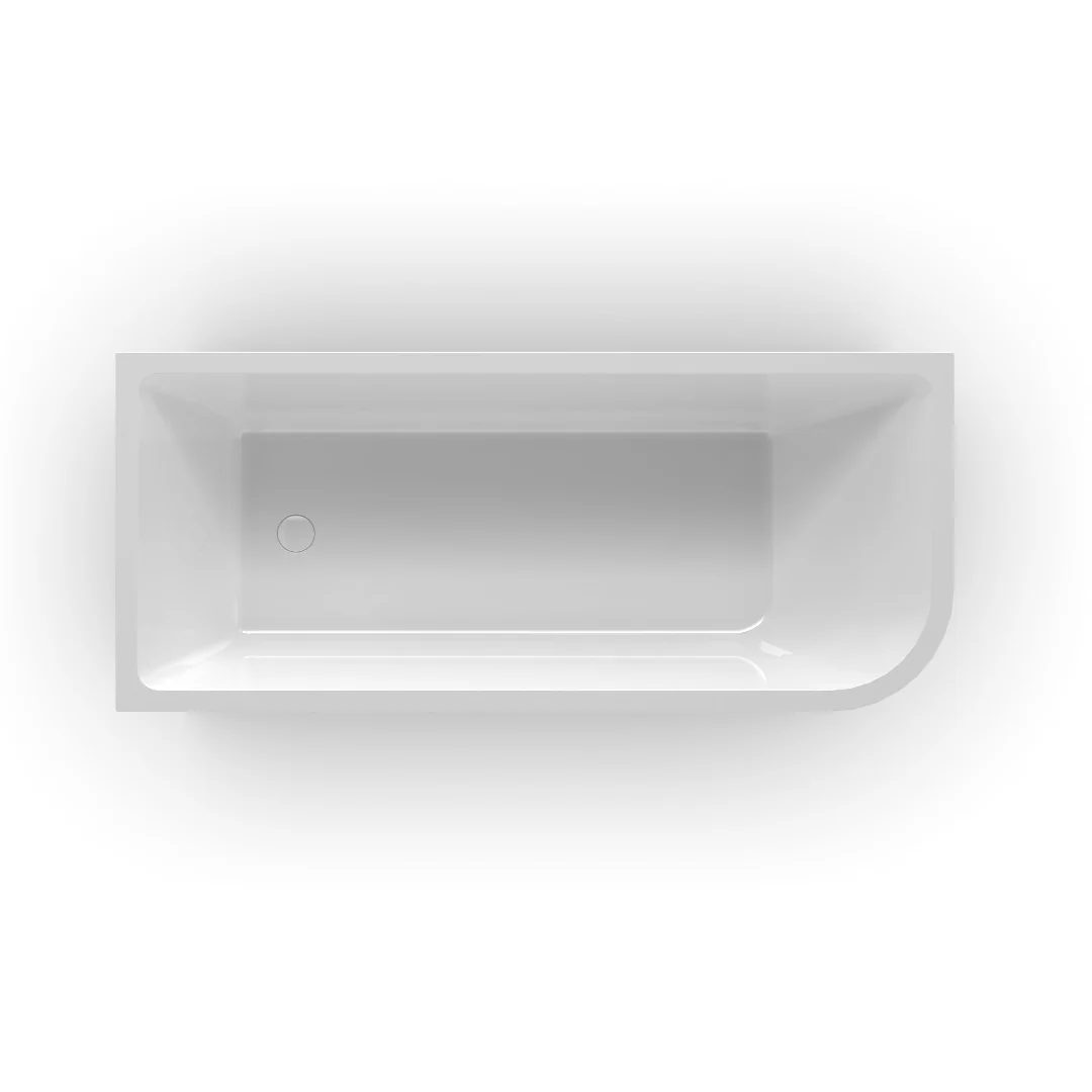 Modra 1700 Gloss White Left Corner Fit Freestanding Bath Tub - Image 2