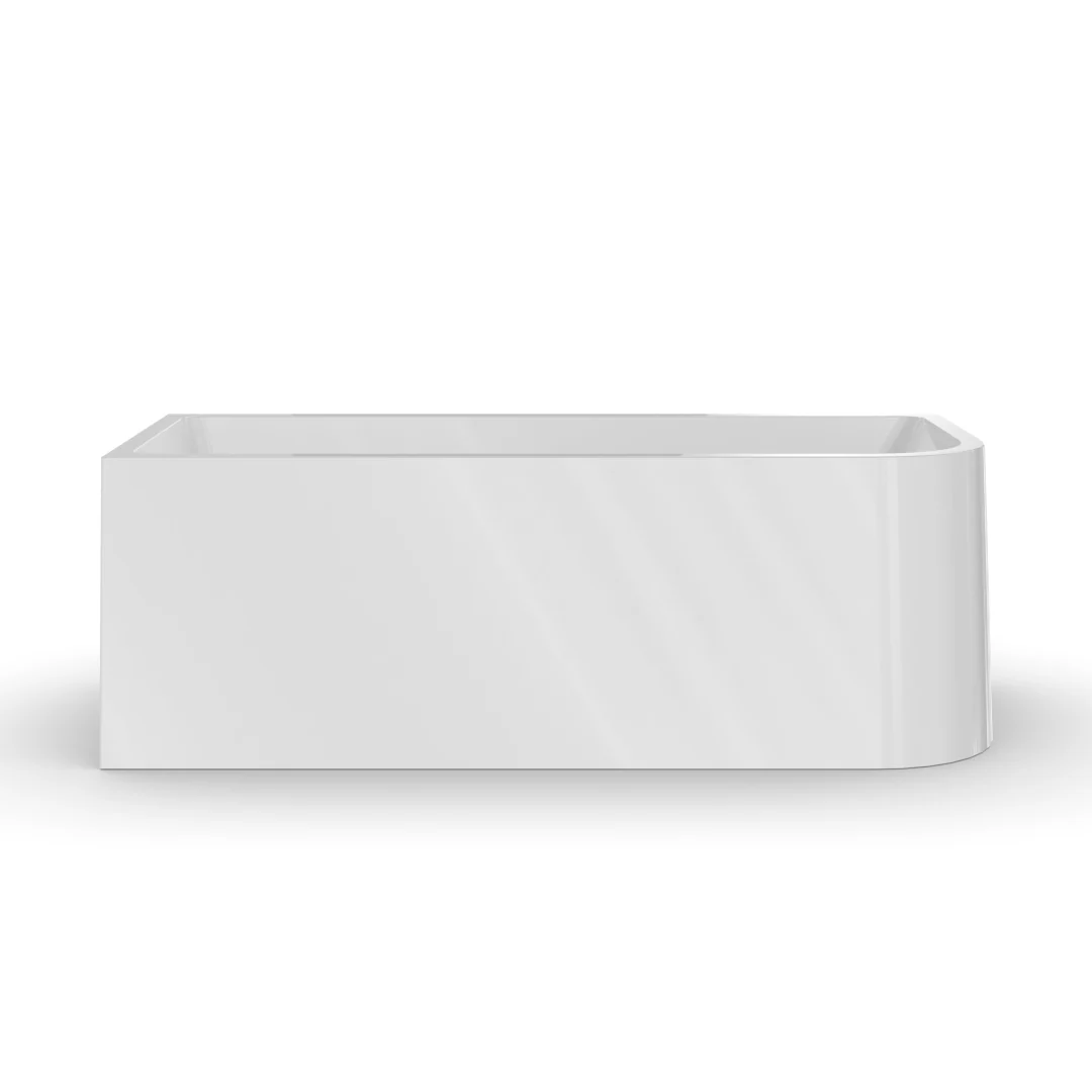 Modra 1700 Gloss White Left Corner Fit Freestanding Bath Tub - Image 3