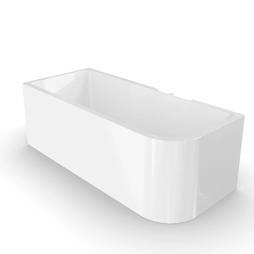 Modra 1700 Gloss White Left Corner Fit Freestanding Bath Tub - Image 4