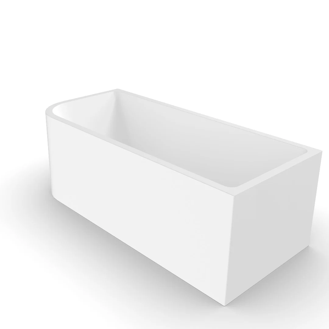 Modra 1700 Gloss White Right Corner Fit Freestanding Bath Tub - Image 3