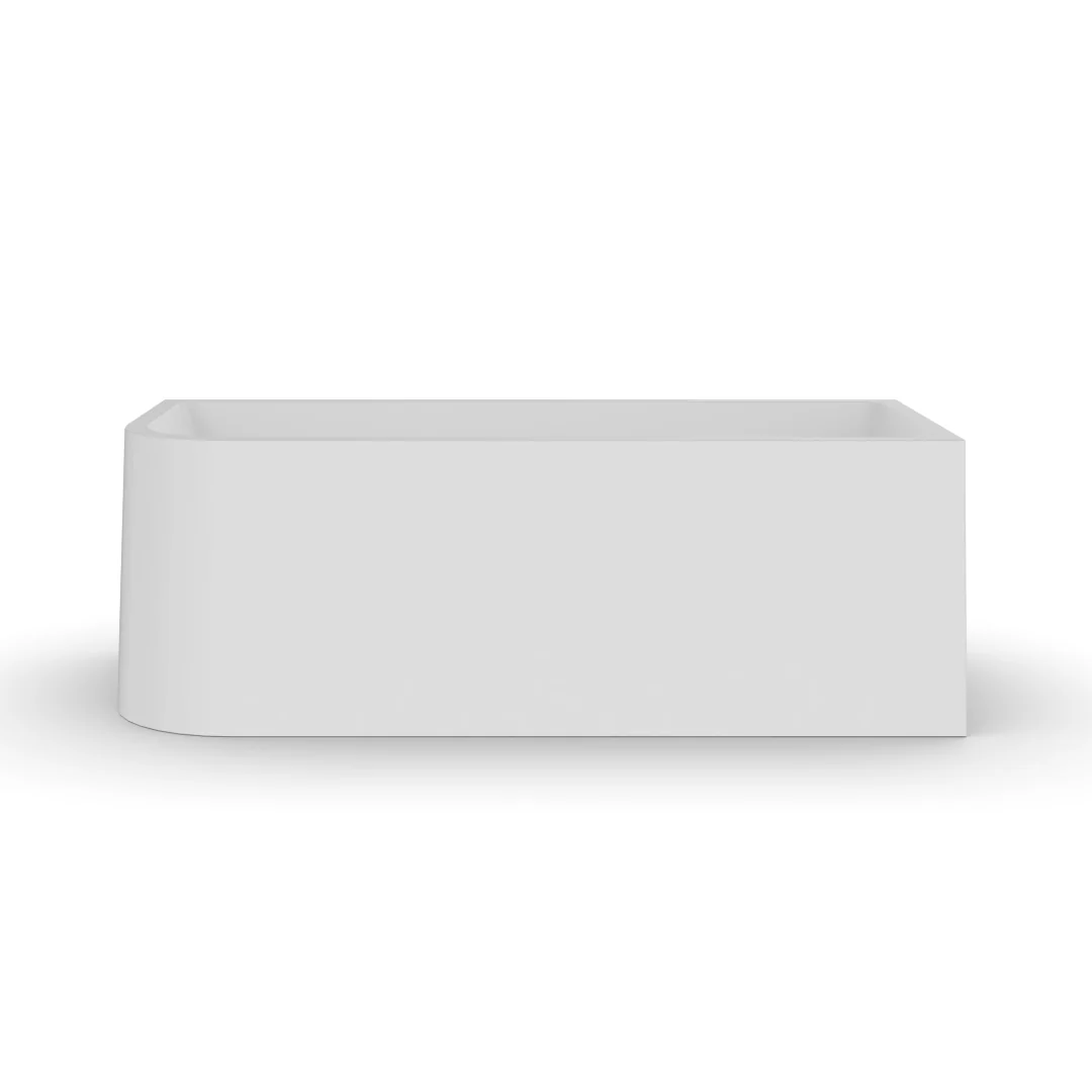 Modra 1700 Gloss White Right Corner Fit Freestanding Bath Tub - Image 4
