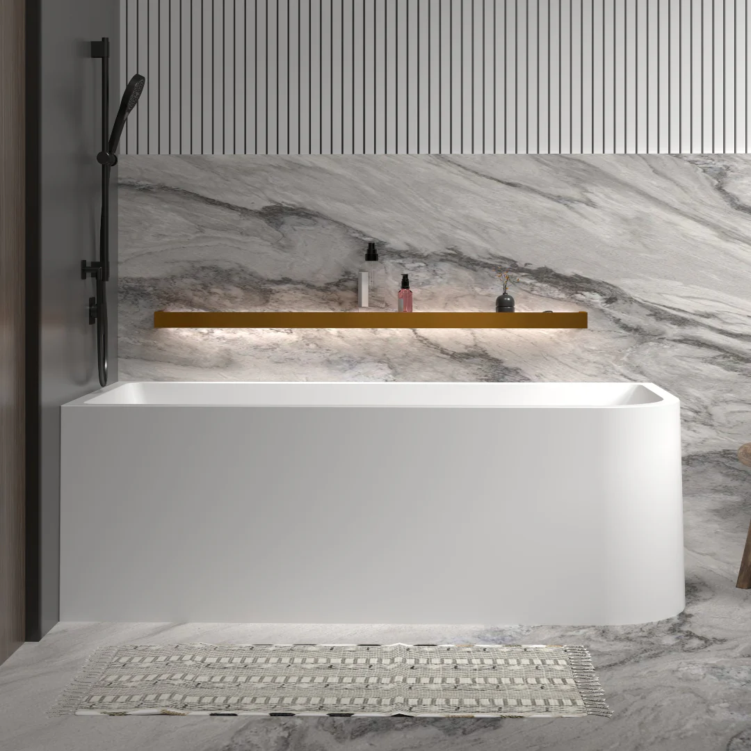 Modra 1700 Matte White Left Corner Fit Freestanding Bath Tub