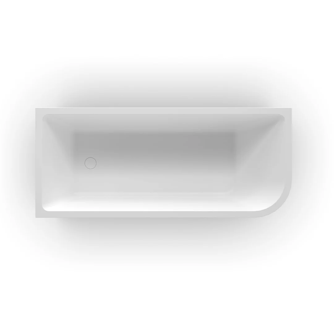 Modra 1700 Matte White Left Corner Fit Freestanding Bath Tub - Image 2