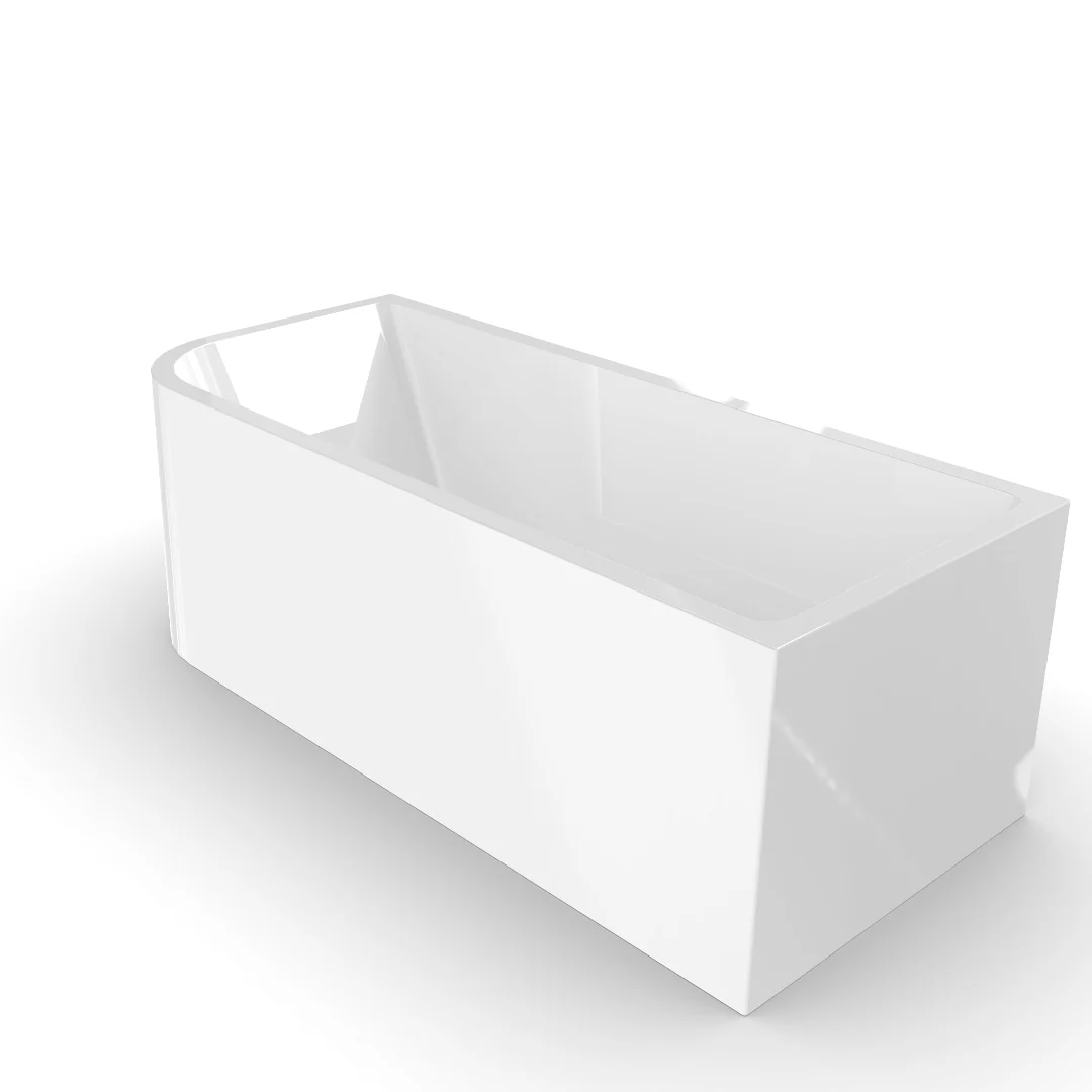 Modra 1700 Matte White Right Corner Fit Freestanding Bath Tub - Image 3