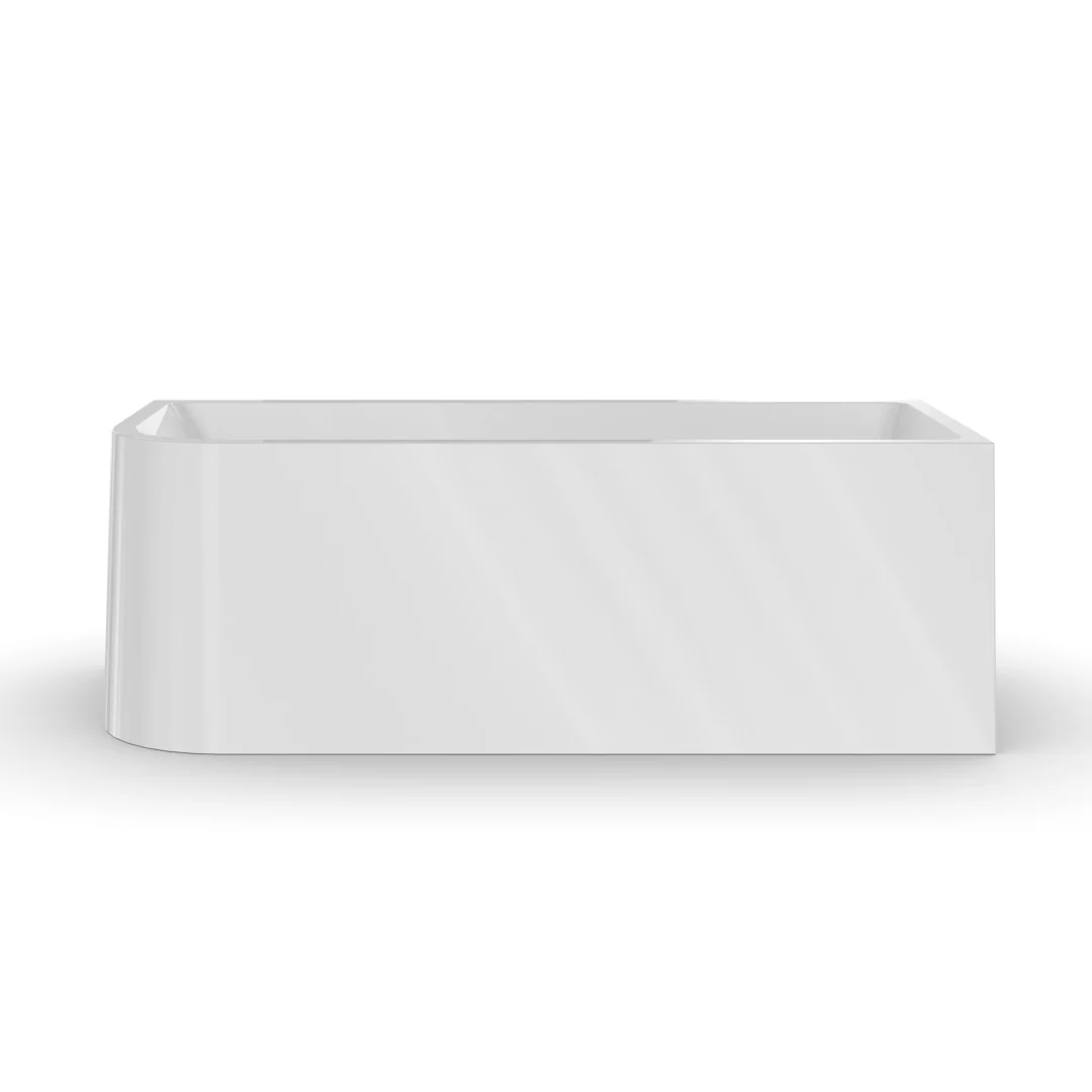 Modra 1700 Matte White Right Corner Fit Freestanding Bath Tub - Image 4