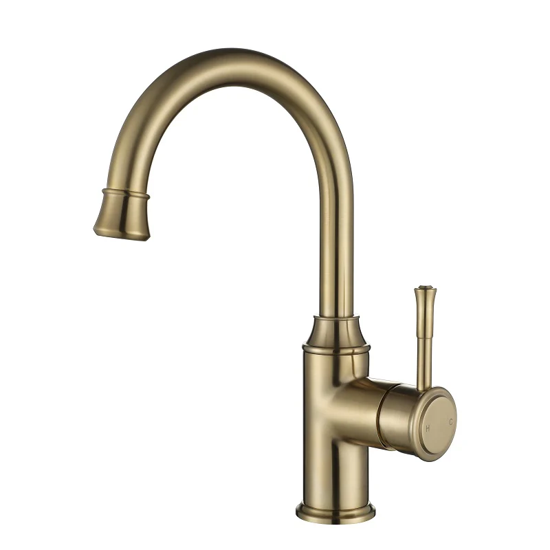 Montpellier Brushed Gold Basin Mixer